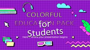 Pacote educacional colorido para estudantes