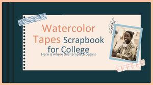 大学のインフォ グラフィック用の水彩テープ スクラップ ブック