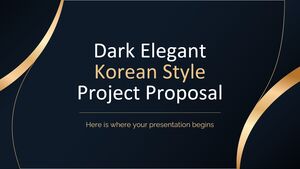 Proposta de projeto de estilo coreano escuro e elegante
