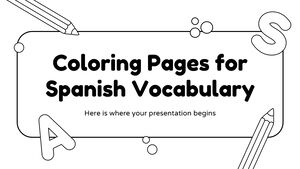 หน้าระบายสีสำหรับคำศัพท์ภาษาสเปน