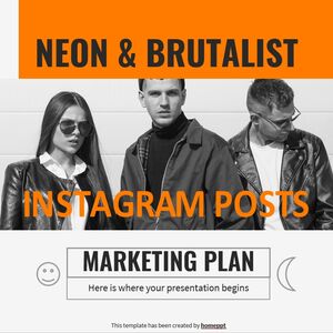 Neonowe i brutalistyczne posty na Instagramie MK Plan
