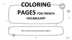 หน้าระบายสีสำหรับคำศัพท์ภาษาฝรั่งเศส