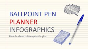 Infográficos de planejador de caneta esferográfica
