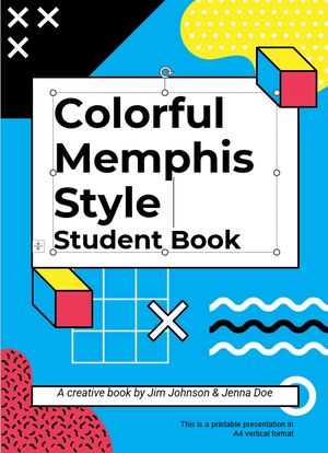 Bunter Memphis-Stil: Studentenbuch