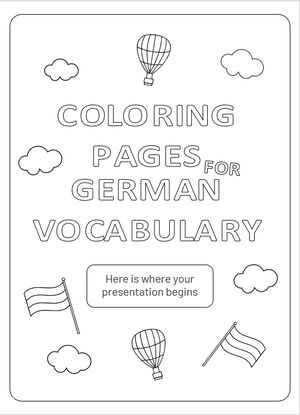 Almanca Kelime Bilgisi için Boyama Sayfaları