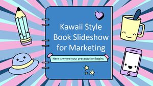 Presentación de diapositivas de libros estilo Kawaii para marketing