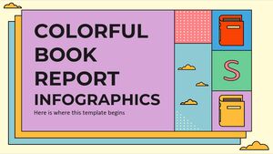 Infográficos de relatório de livro colorido