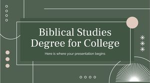 Diplôme d'études bibliques pour le collège