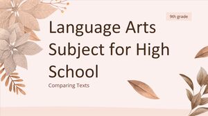 Materia di arti linguistiche per la scuola superiore - 9a elementare: confronto di testi