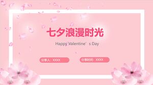 Pink simple wind Qixi romantic time ppt template