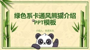 Plantilla de PowerPoint - introducción al panda verde de dibujos animados