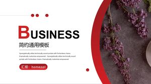 PPT template for European and American style business report with lavender background