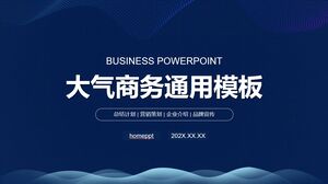 Download a universal business PPT template with a blue ripple background