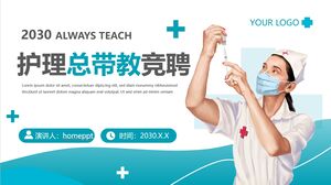 Baixe o modelo PPT para o concurso do professor mestre em enfermagem azul com formação em enfermagem