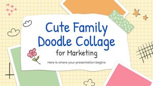 Ładny rodzinny kolaż doodle dla marketingu