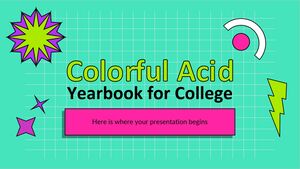 Anuário ácido colorido para faculdade