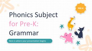 Phonics Subject for Pre-K: Grammar