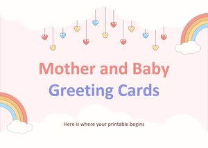 엄마와 아기 인사말 카드