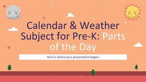 Calendário e clima para pré-escola: partes do dia