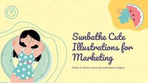 Sunbathing Cute Illustrations for Marketing
