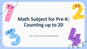 Math Subject for Pre-K: Counting up to 20