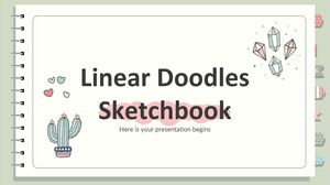 Cuaderno de bocetos de garabatos lineales