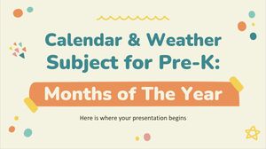 学前班的日历和天气主题：一年中的月份
