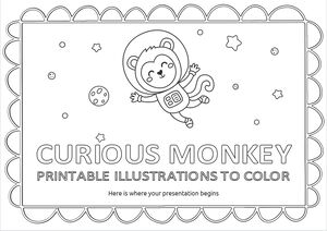 Иллюстрации для печати Любопытная обезьянка