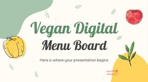 Scheda menu digitale vegano