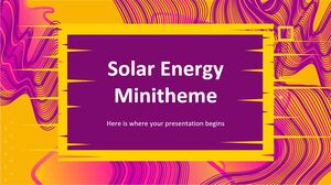 Solar Energy Minitheme
