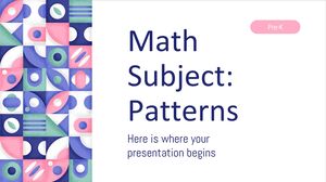 Assunto de matemática para pré-escola: padrões