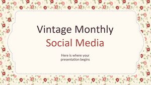 Mídia social mensal vintage