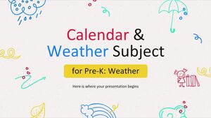 Sujet du calendrier et de la météo pour la maternelle : Météo