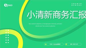 Plantilla de PowerPoint de informe de trabajo empresarial de estilo geométrico fresco verde amarillo