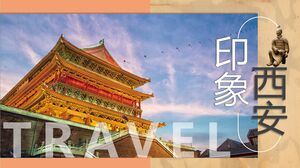 Modelo de PPT de introdução às atrações do guia de turismo de Xi'an