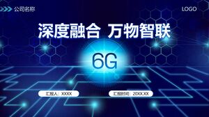 Blue Technology Wind 6G Глубокая интеграция всех интеллектуальных подключений Шаблон PPT