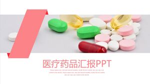 Rapporto medico sui farmaci PPT - Rosso chiaro Grigio Bianco