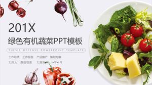 Green organic vegetable PPT template