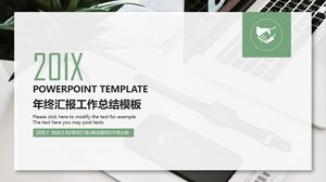 Annual report work summary template - green, black, white, gray
