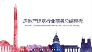 Șablon de rezumat al afacerii în industria construcțiilor imobiliare - roz alb maro
