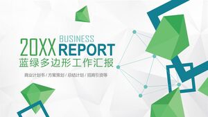 20XX Raport z pracy w niebiesko-zielonym wielokącie