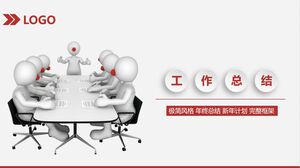 La plantilla PPT de resumen del trabajo, roja y blanca, se presentará en inglés