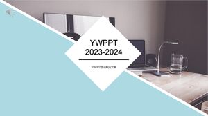 Minimalist PPT template - gray blue - desk