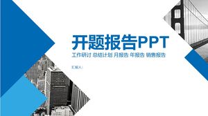 Modelo de proposta PPT - Azul e Branco - Cidade