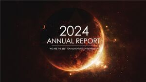 Annual Summary PPT Template - Black Gold - Planet