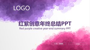 Red Purple Creative year-end summary PPT template - Red Purple - Ink Painting