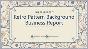 블루 복고풍 패턴 배경 사업 보고서 PPT 템플릿 다운로드