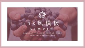 Modello PPT di report aziendale in stile Instagram con sfondo di uva in mano