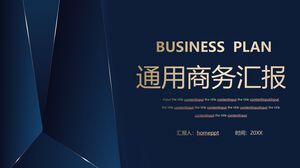 Download gratuito do modelo PPT de relatório de negócios sofisticado em ouro azul minimalista