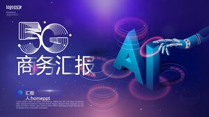 Purple 5G Era AI Artificial Intelligence Theme PPT Template Download